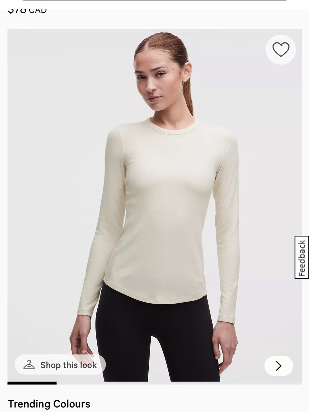 lululemon athletica Hold Tight Long Sleeve. Color LTIV